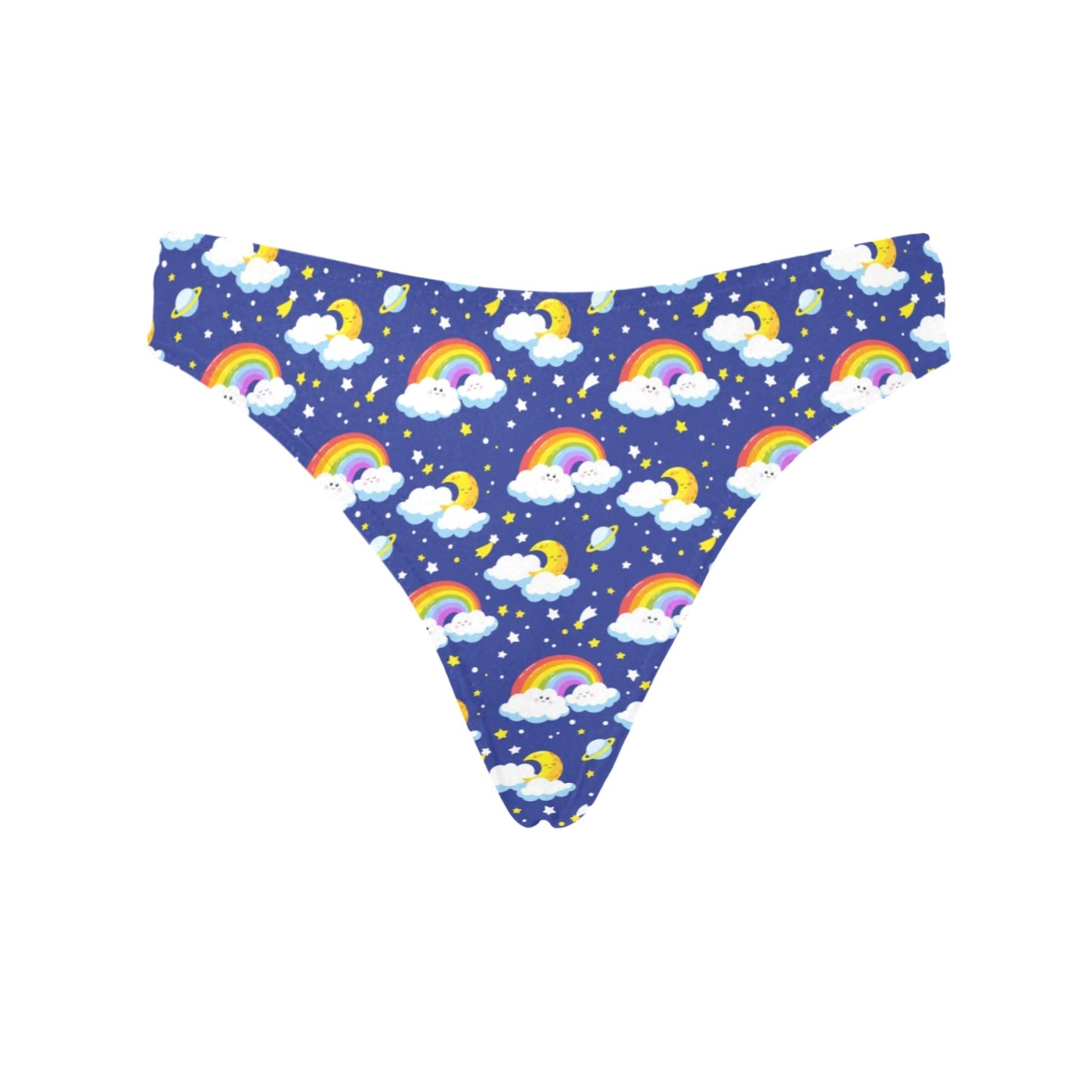 Rainbow Space Design Print Women's Thongs