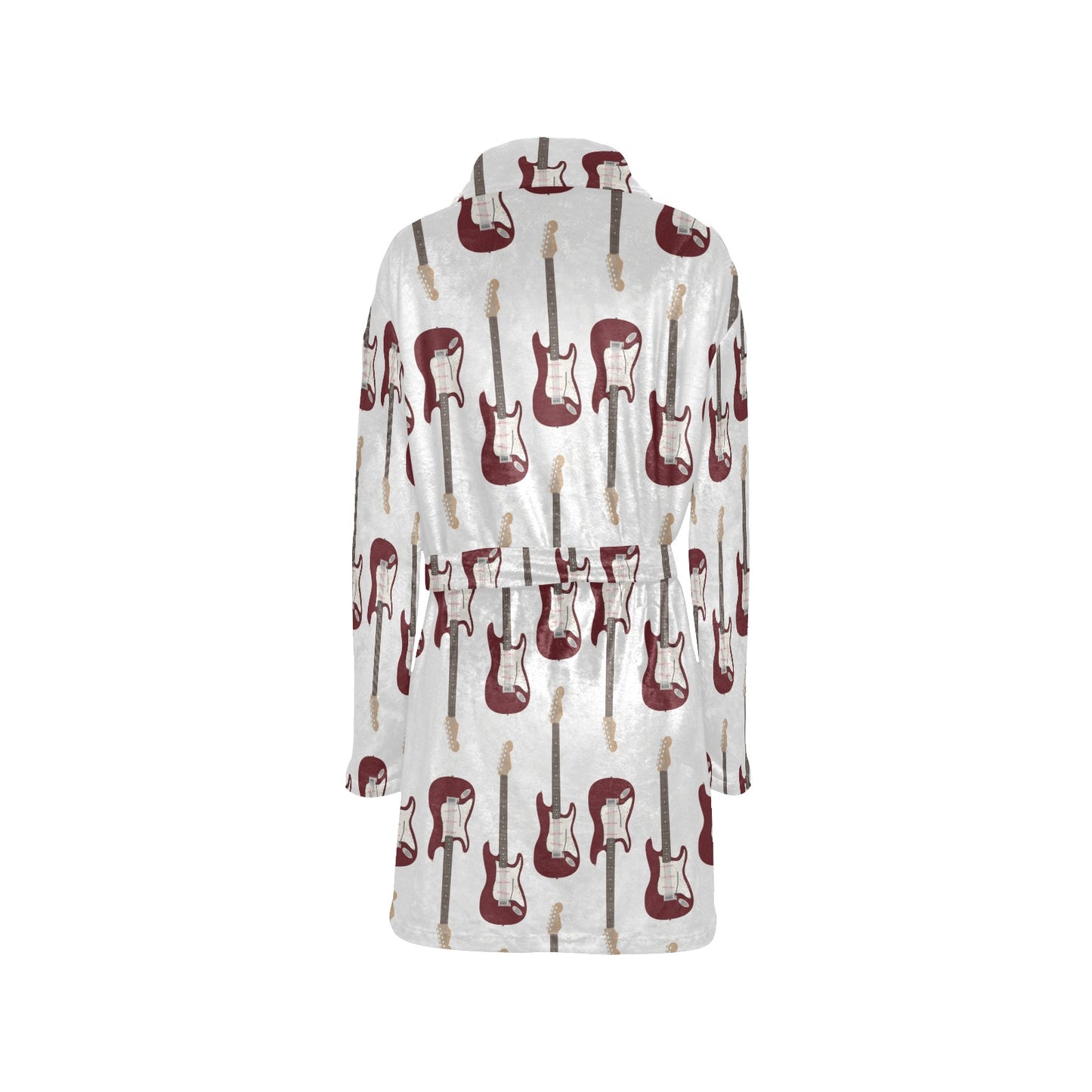 Bass Guitar Pattern Print Design 03 Women's Fleece Robe