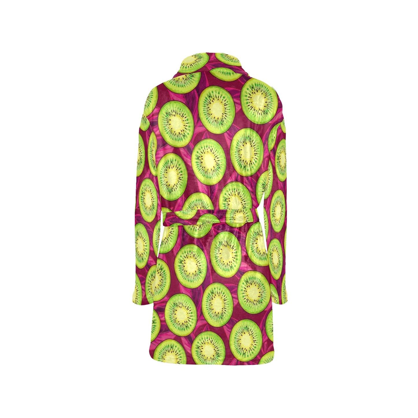 Kiwi Pattern Print Design KW05 Women's Fleece Robe