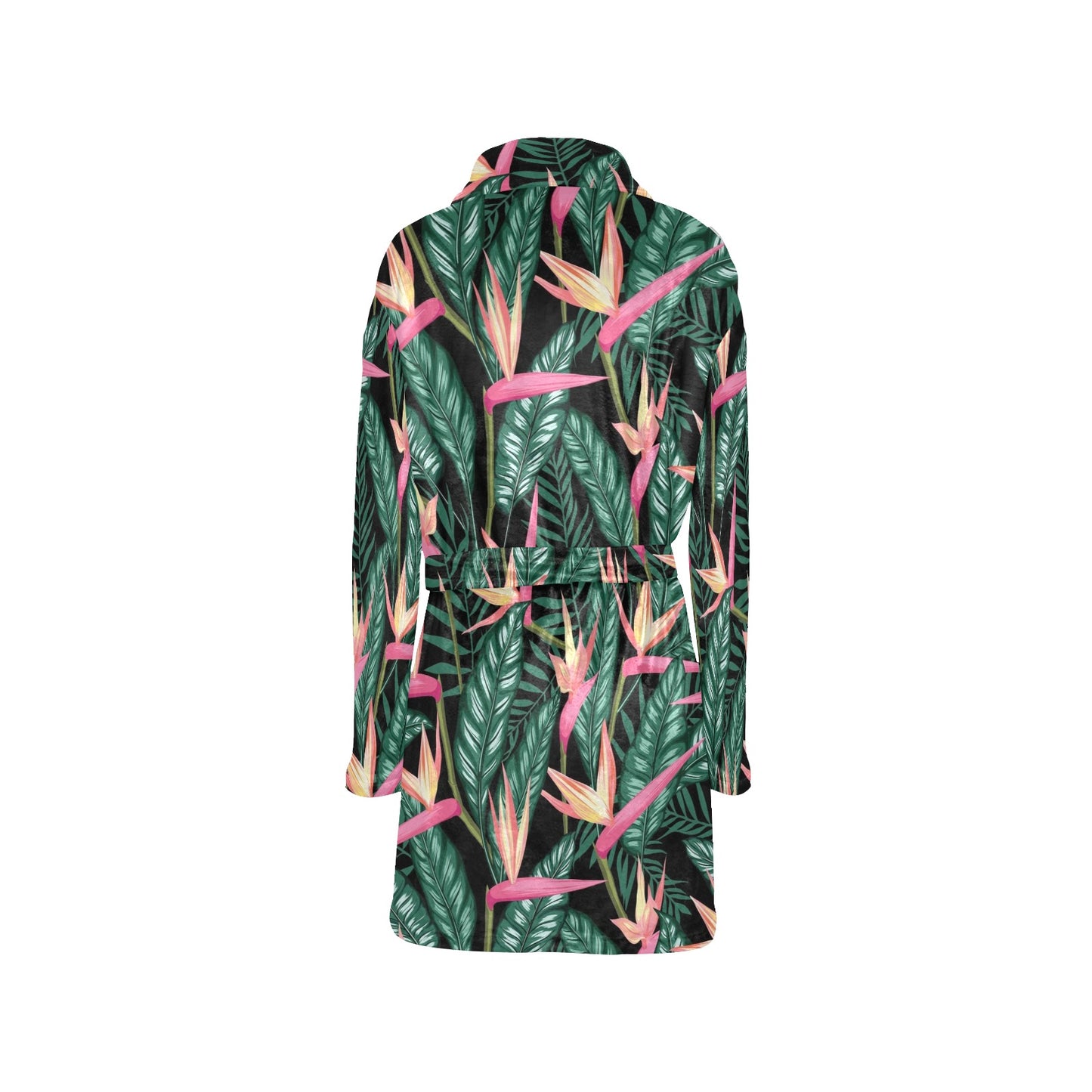 Bird Of Paradise Pattern Print Design BOP03 Women's Fleece Robe