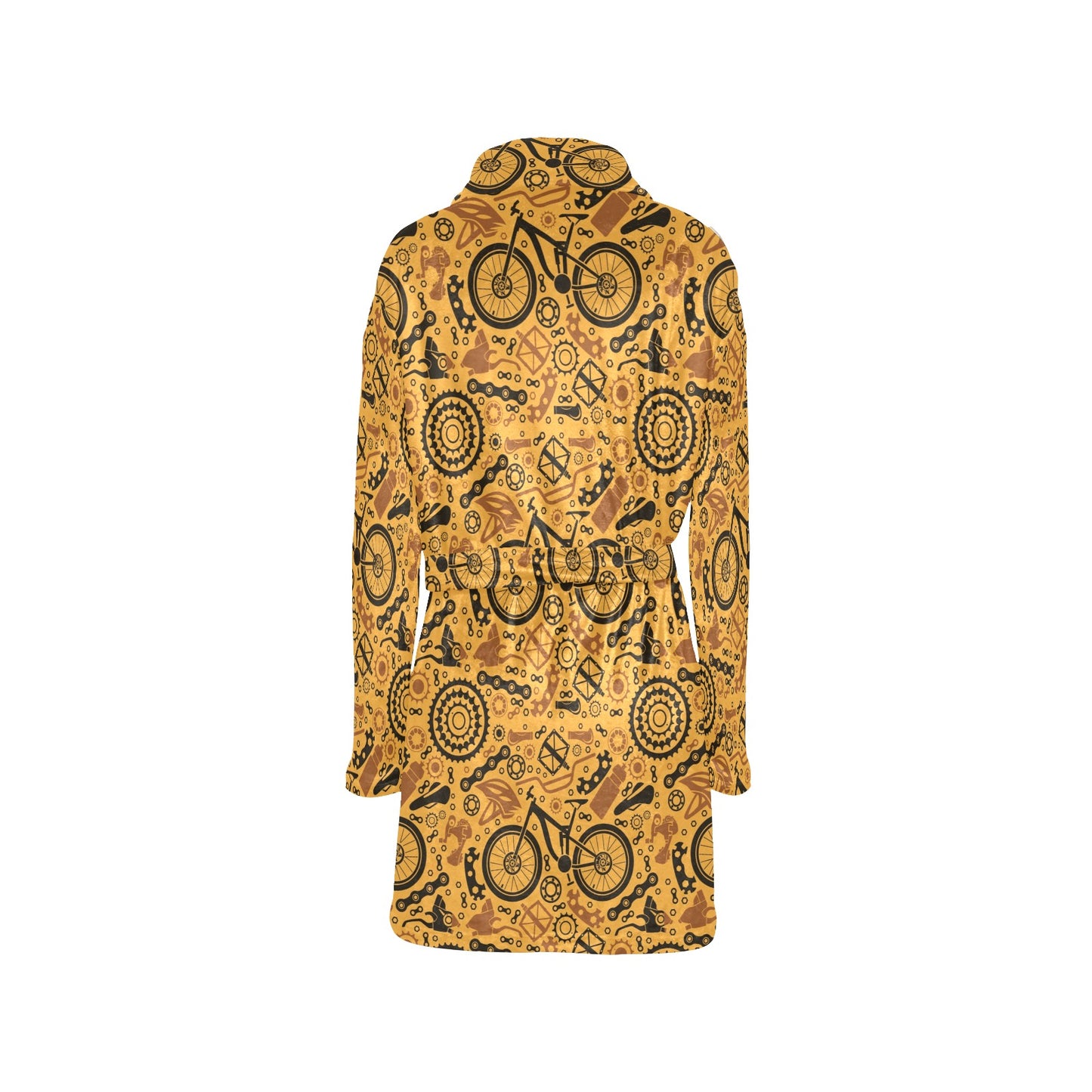 Mountain bike Pattern Print Design 03 Women's Fleece Robe