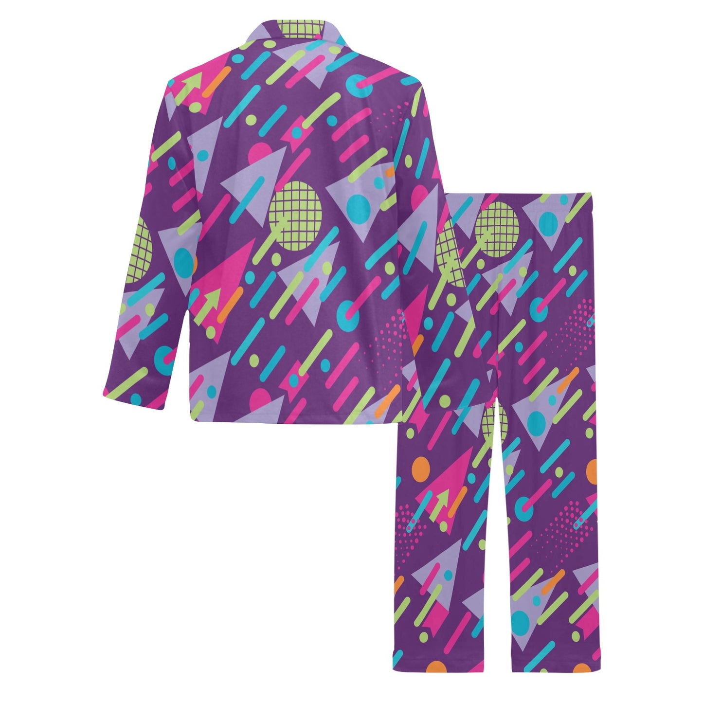 90s Pattern Print Design 4 Men's Long Pajama Set