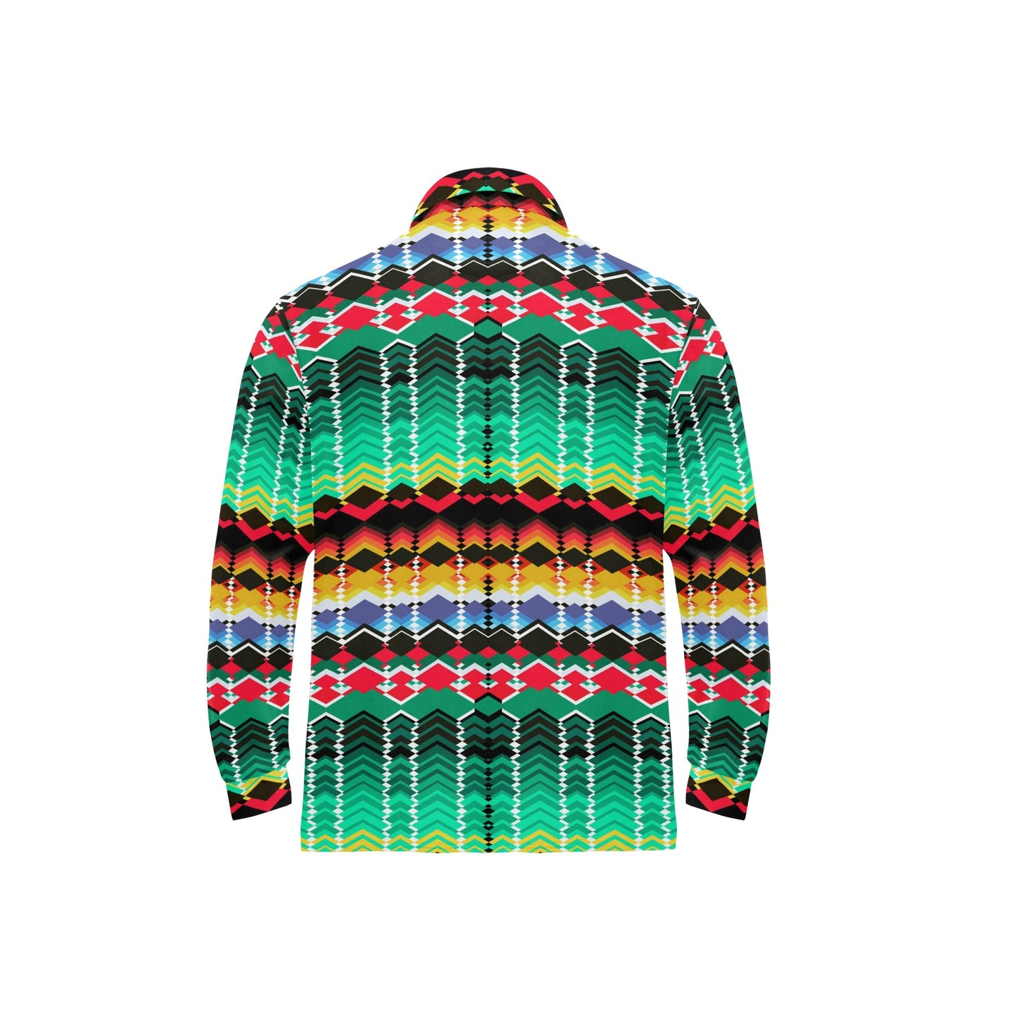 Serape Print Design LKS307 Long Sleeve Polo Shirt For Men's
