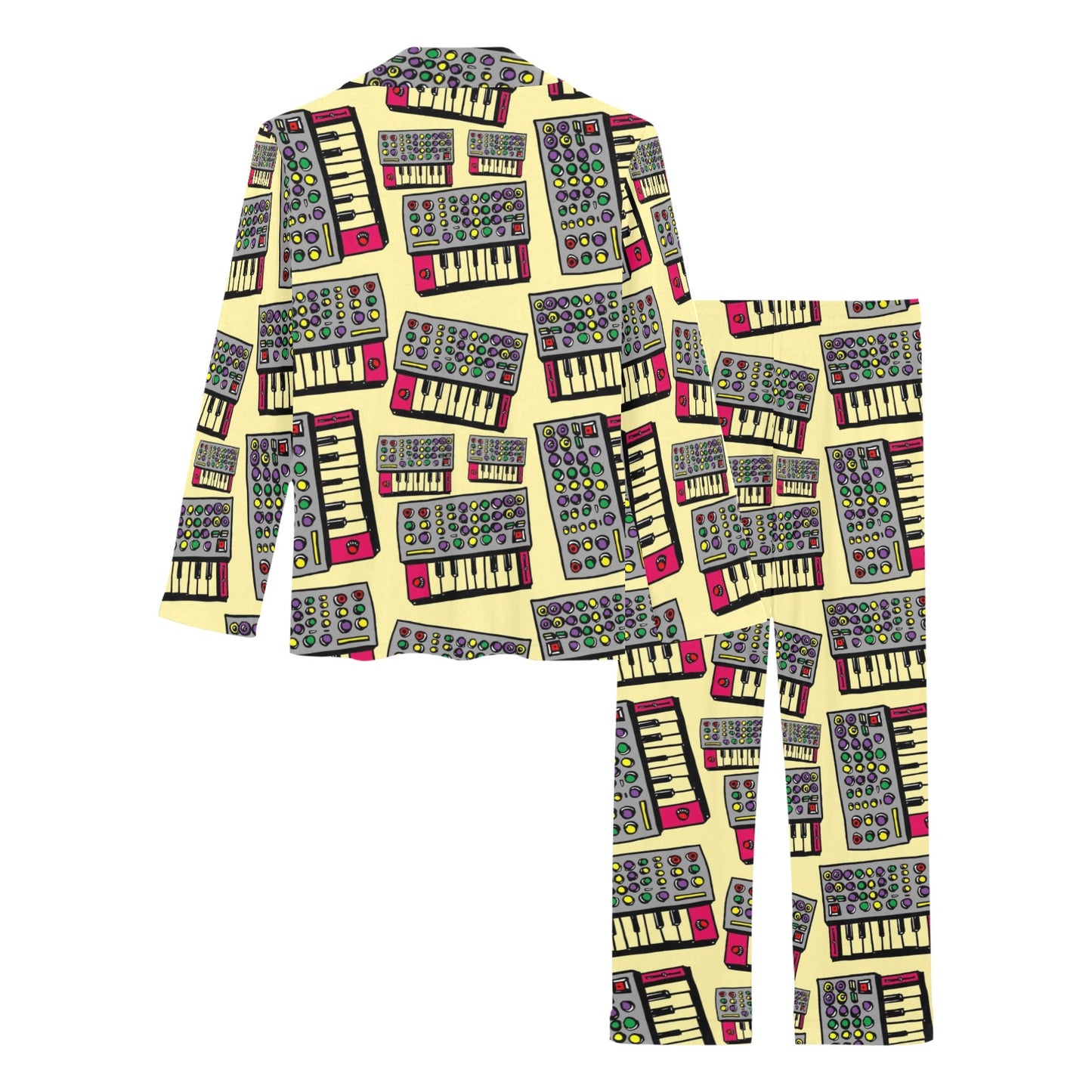 Synthesizer Pattern Print Design 01 Women's Long Pajama Set