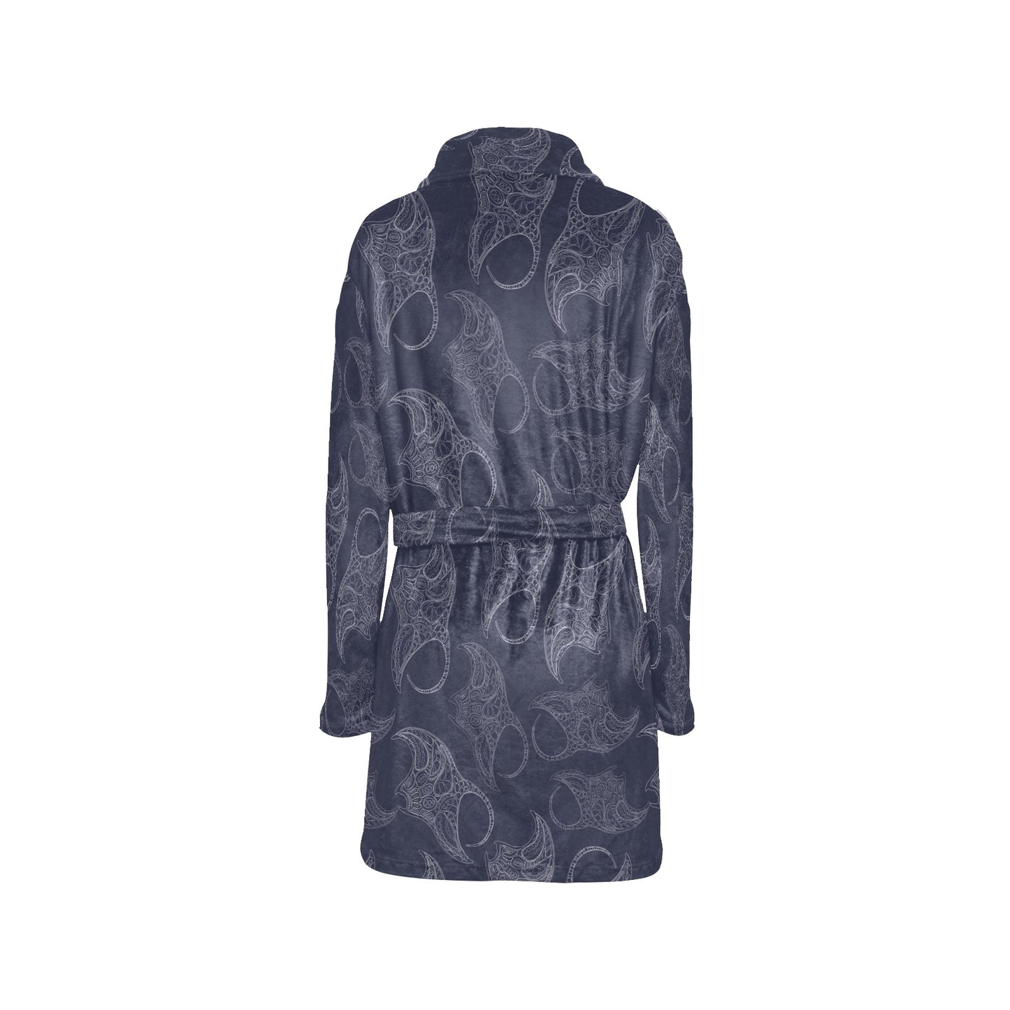 Manta Ray Pattern Print Design 01 Women's Fleece Robe