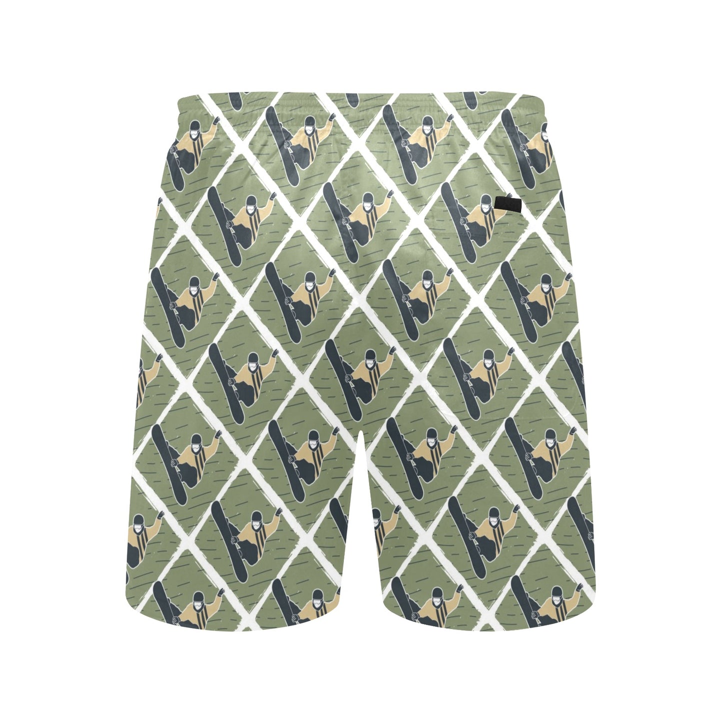 Snowboard Man Print Design LKS302 Men's Swim Trunks Beach Shorts