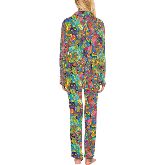 Trippy Print Design LKS301 Women's Long Pajama Set