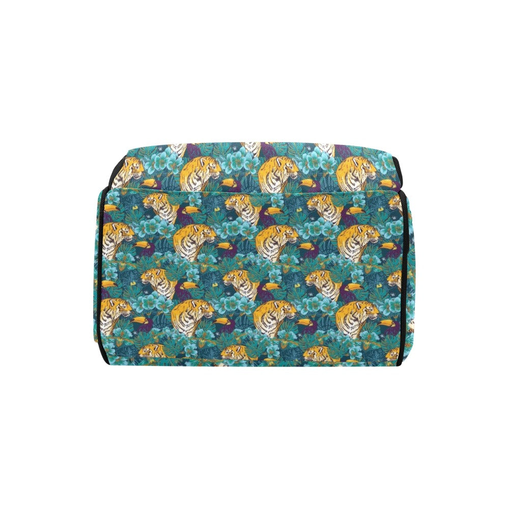 Tiger Tropical Print Design LKS301 Diaper Bag Backpack