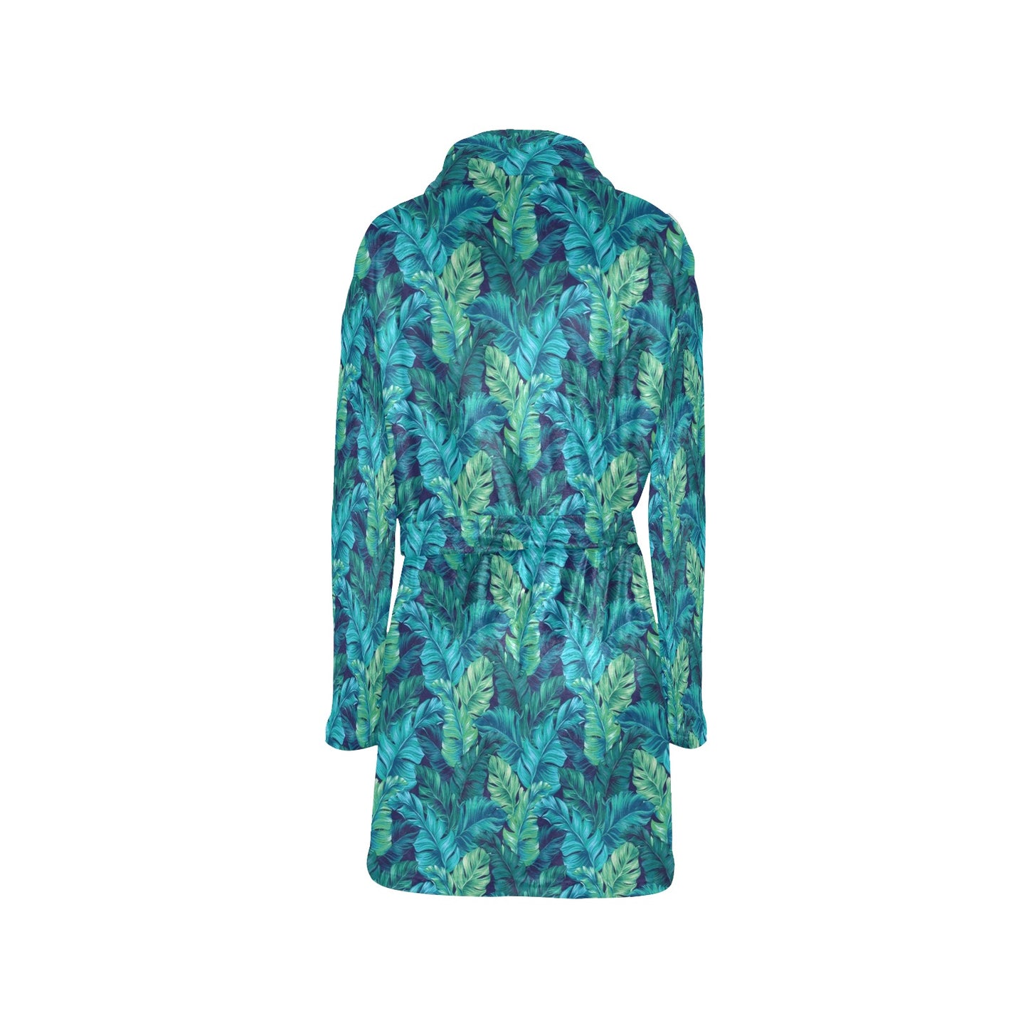 Banana Leaf Pattern Print Design 06 Women's Fleece Robe