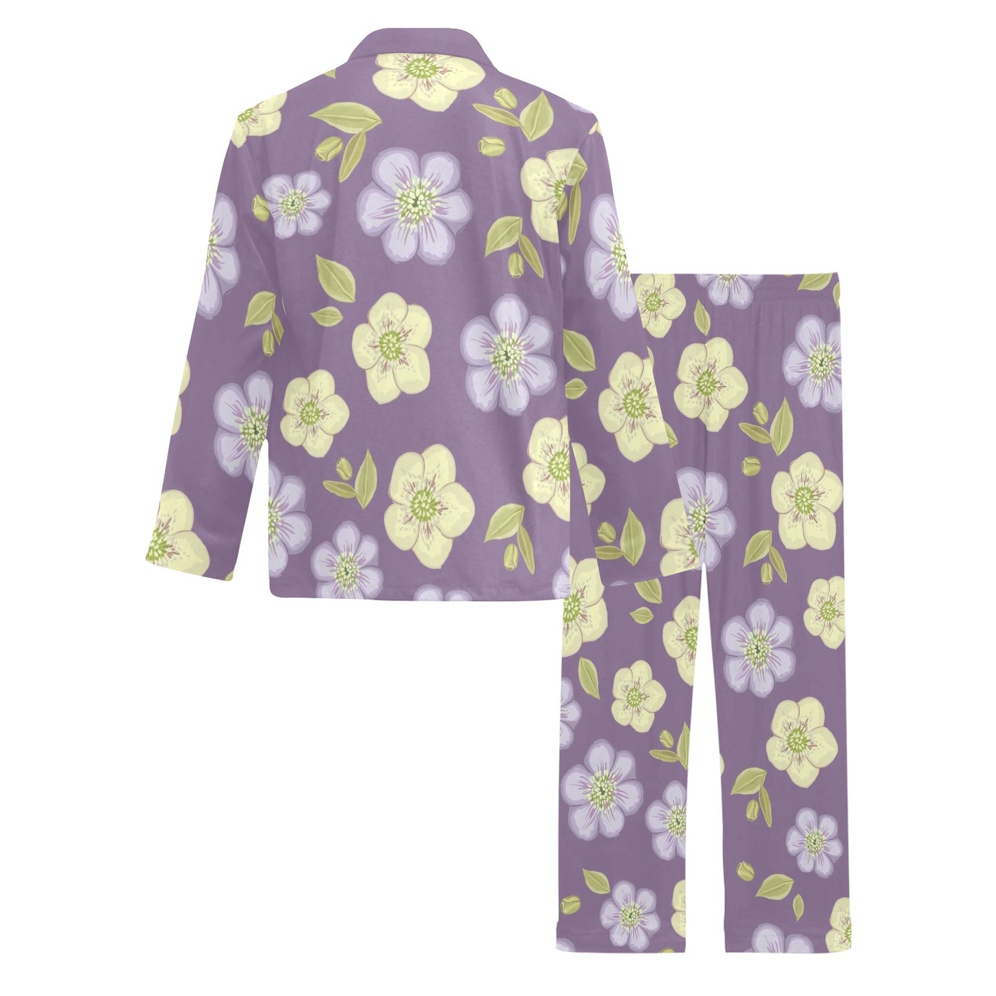 Anemone Pattern Print Design AM013 Men's Long Pajama Set