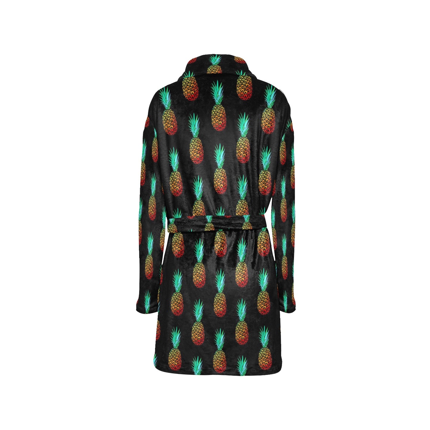 Pineapple Pattern Print Design A05 Women's Fleece Robe