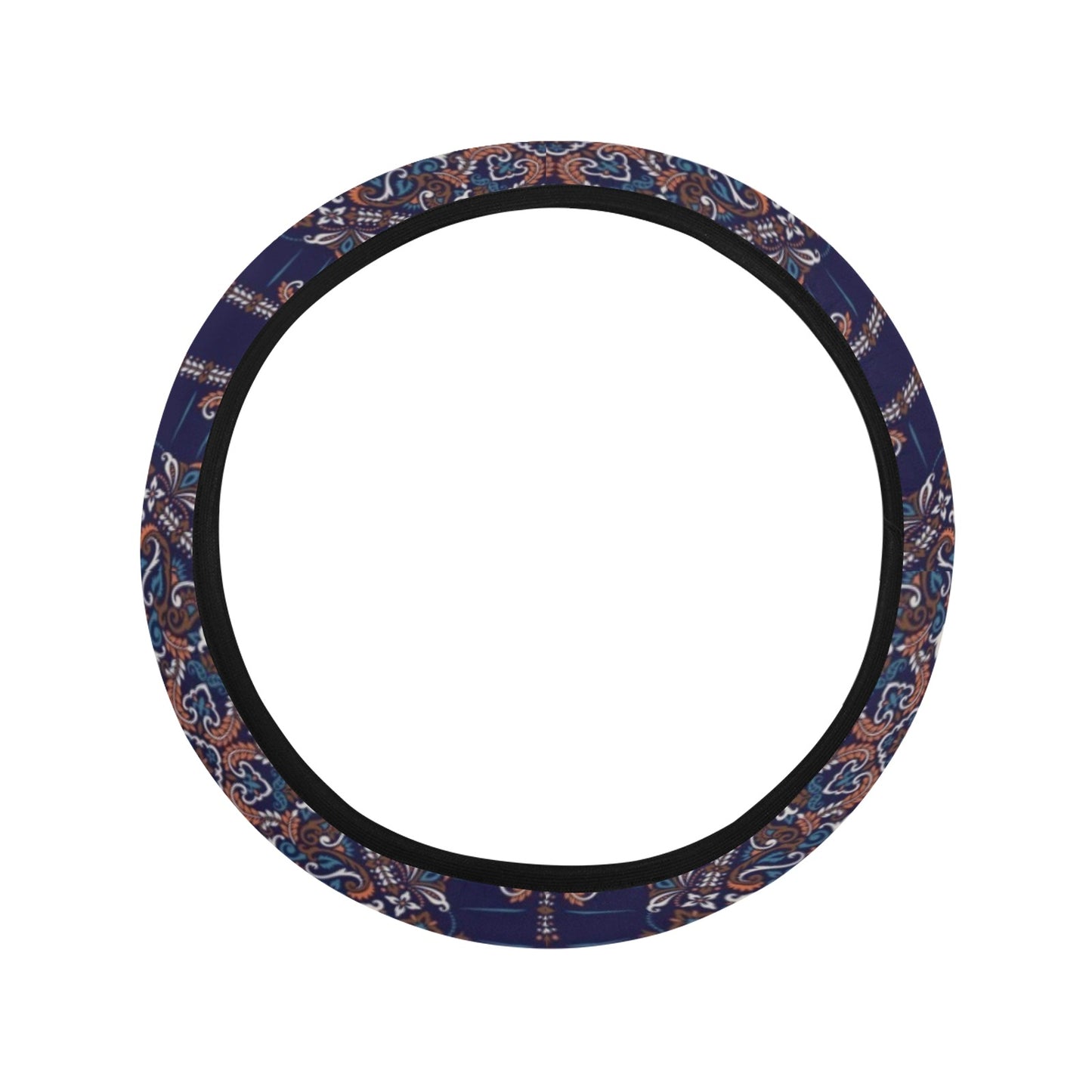 Bandana Print Design LKS3012 Steering Wheel Cover with Elastic Edge
