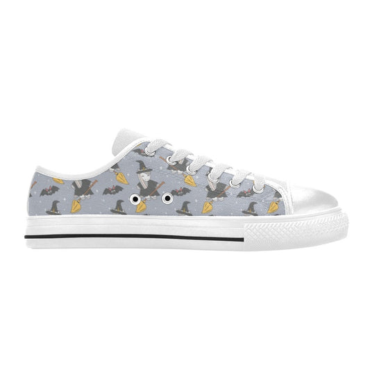 Witch Print Design LKS307 Women's White Low Top Shoes