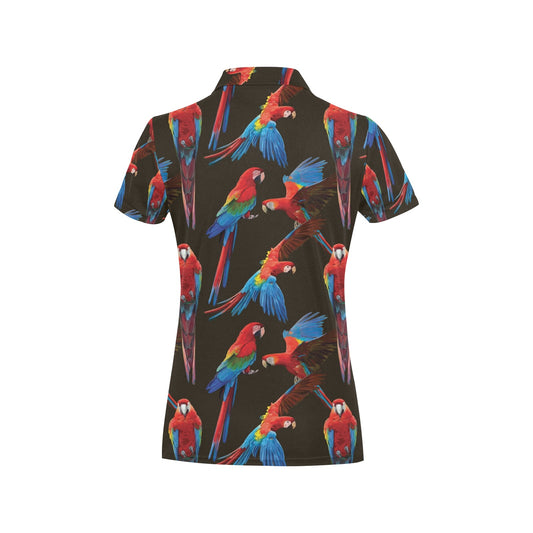 Macaw Pattern Print Design 04 Women's Polo Shirt