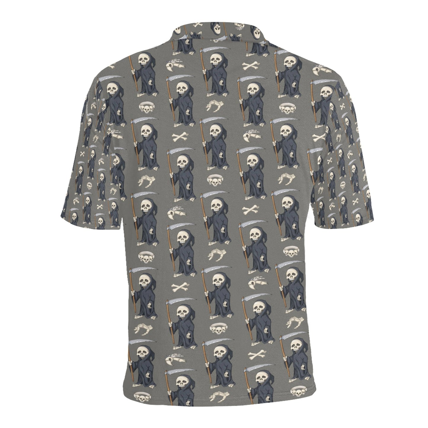 Skeleton Print Design LKS308 Men Polo Shirt
