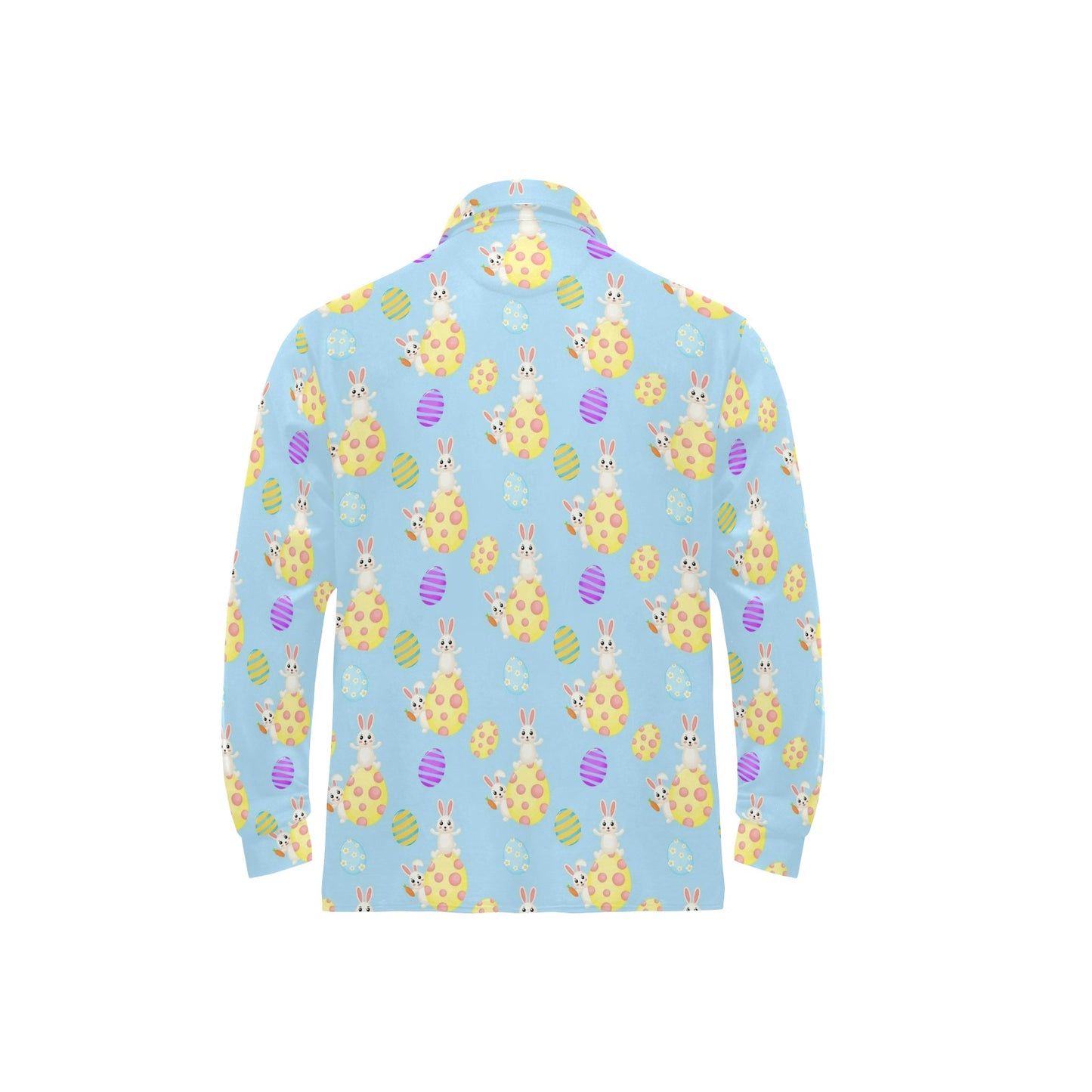 Easter Eggs Pattern Print Design RB015 Long Sleeve Polo Shirt For Men's