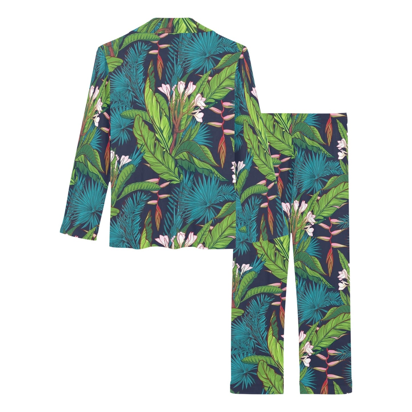 Rainforest Pattern Print Design RF01 Women's Long Pajama Set