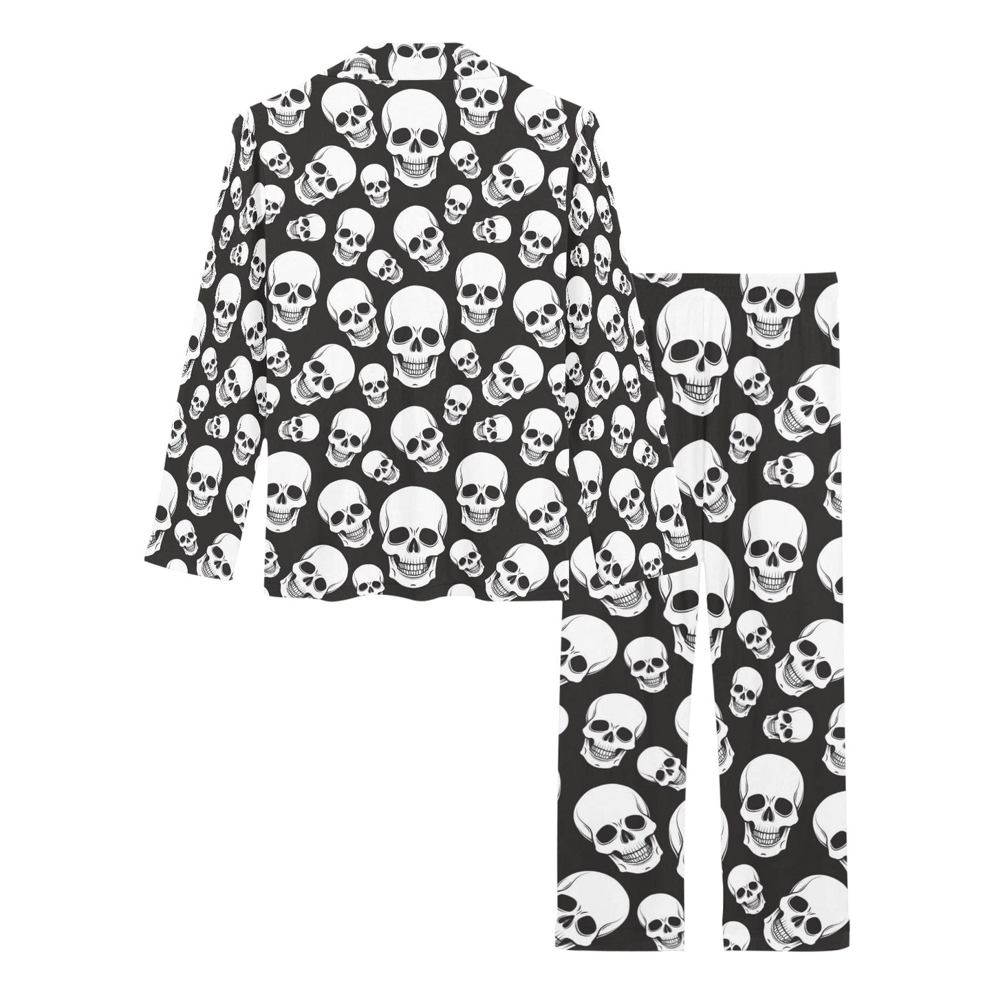 Skull Print Design LKS301 Women's Long Pajama Set