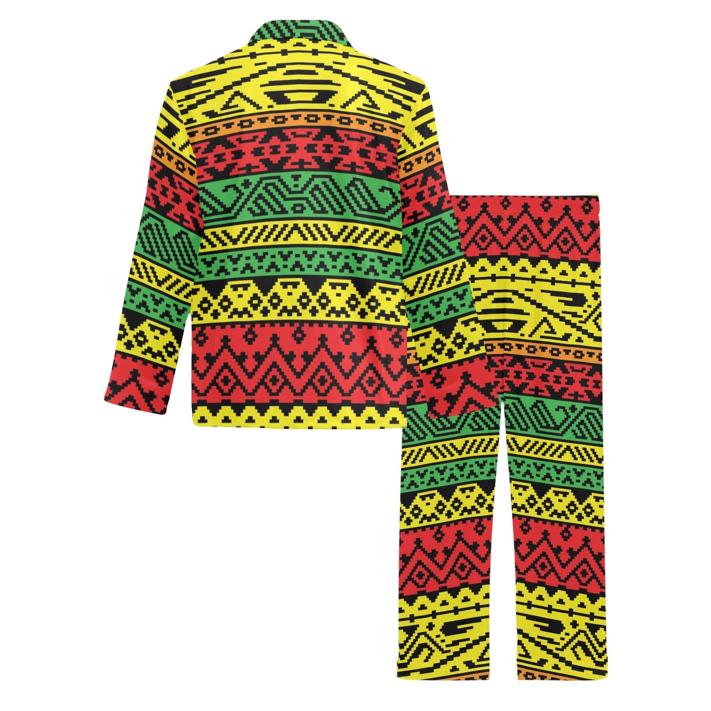 Rastafarian Pattern Print Design A02 Men's Long Pajama Set