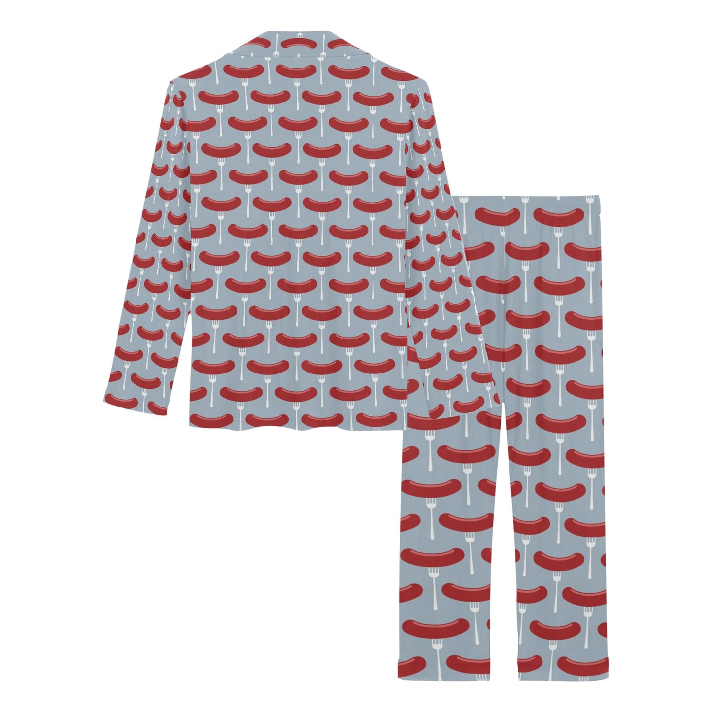 Sausage Print Design LKS301 Women's Long Pajama Set