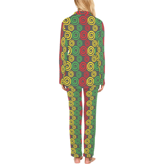 Rastafarian Pattern Print Design A05 Women's Long Pajama Set
