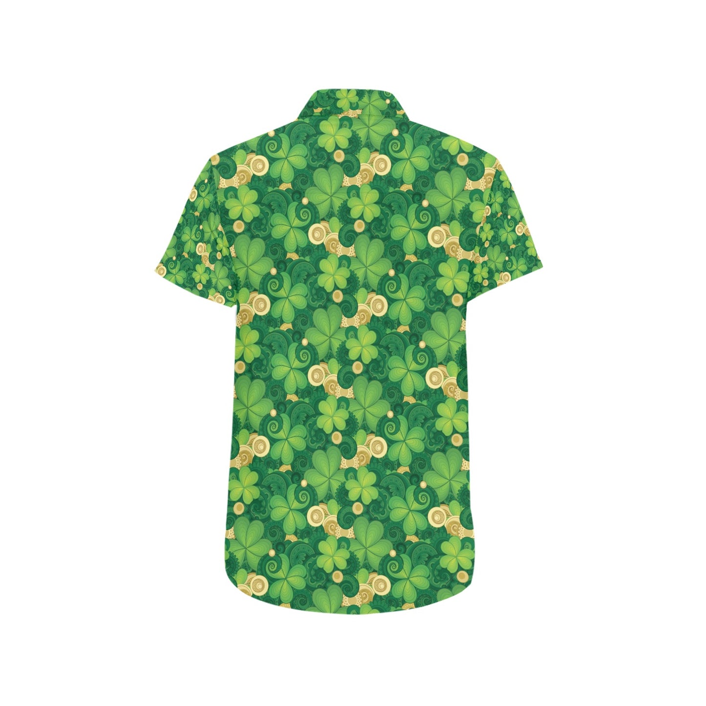 Shamrock Print Design LKS301 Men Short Sleeve Button Up Shirt