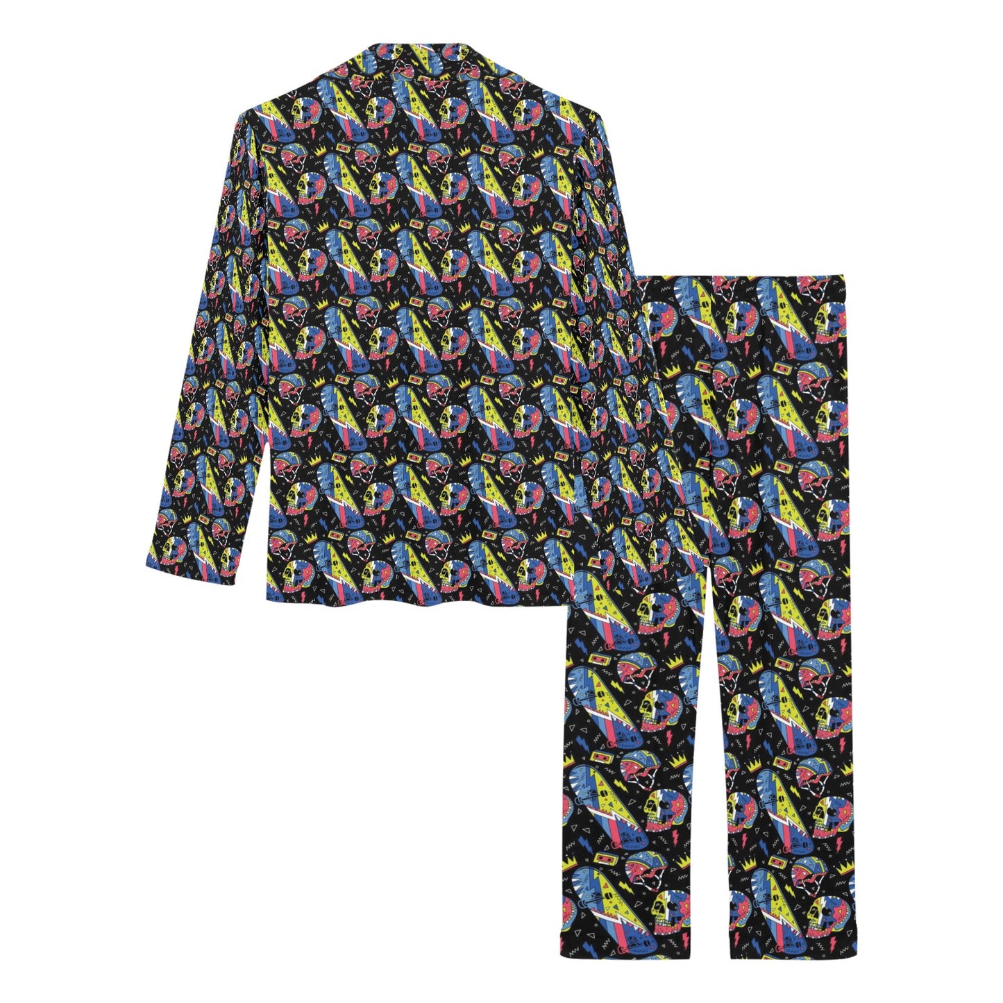 Skateboard Print Design LKS304 Women's Long Pajama Set