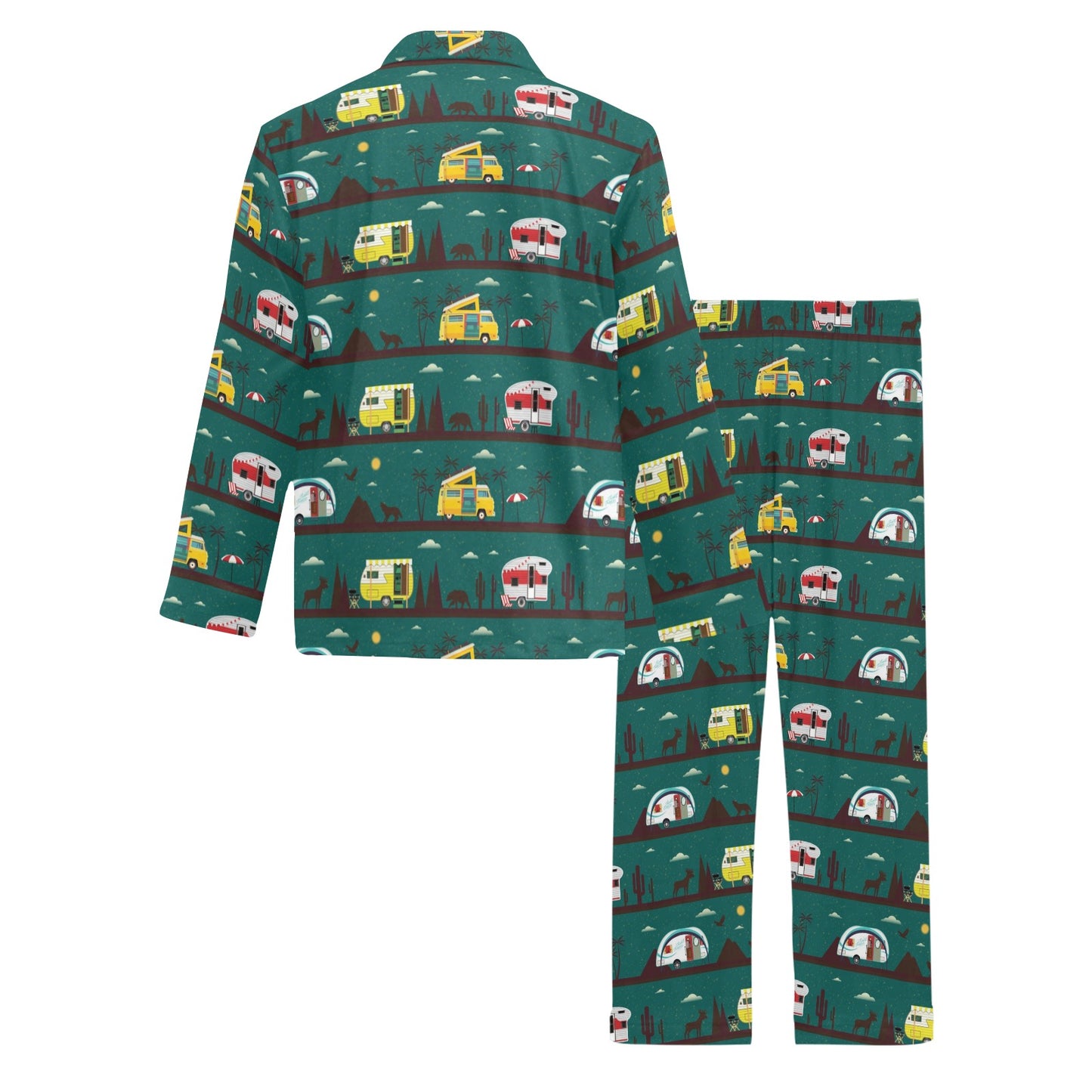 Camper Pattern Print Design 05 Men's Long Pajama Set