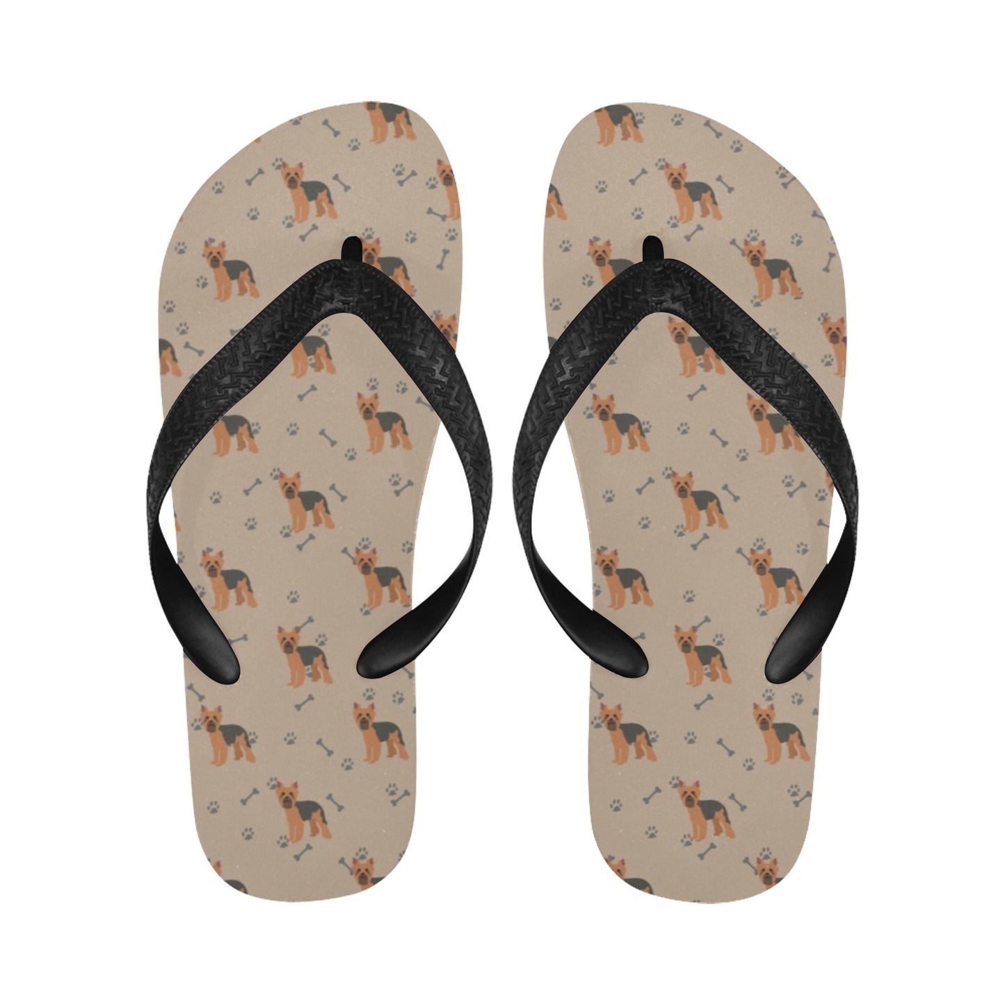 Yorkshire Terriers Print Design LKS305 Flip Flops
