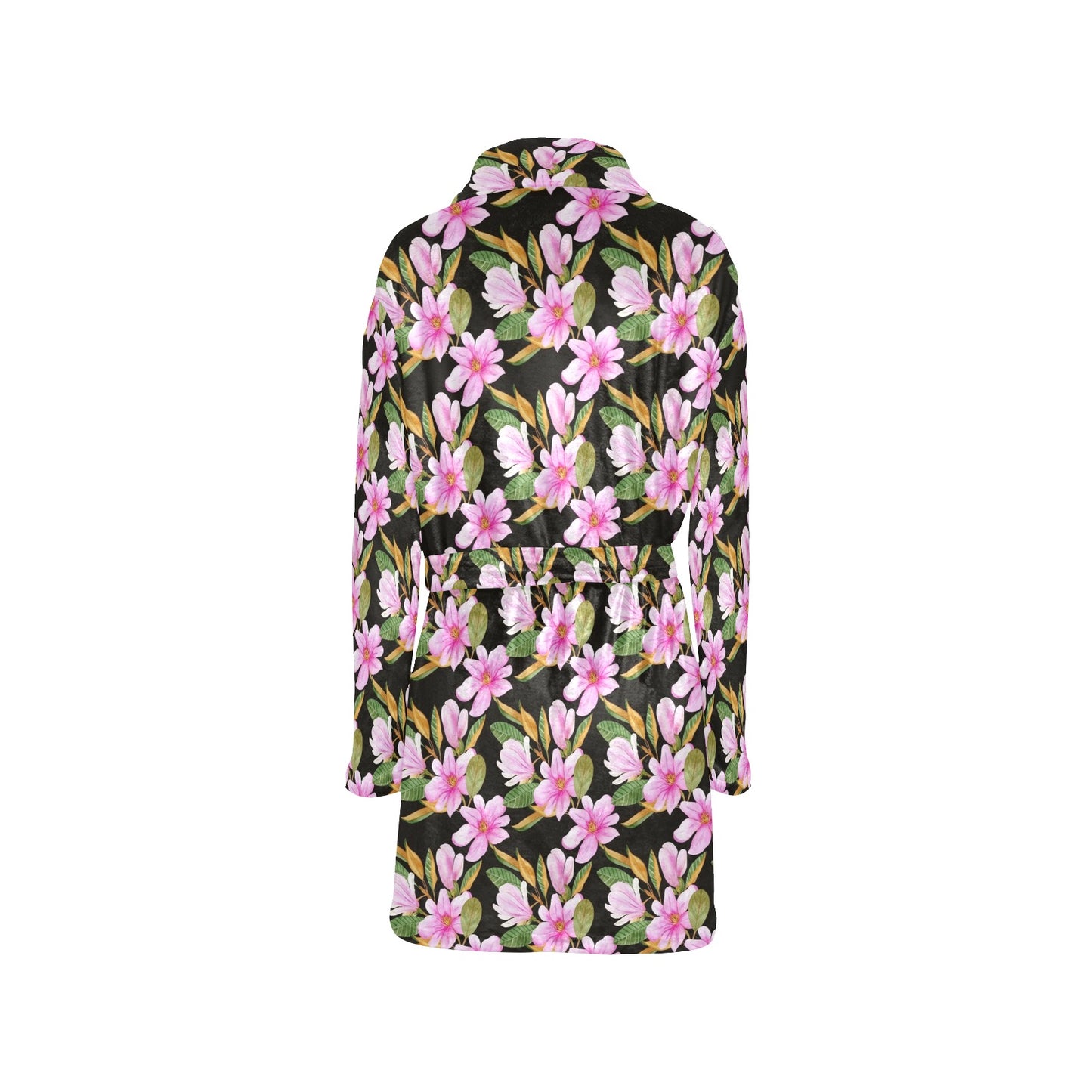 Magnolia Pattern Print Design MAG08 Women's Fleece Robe