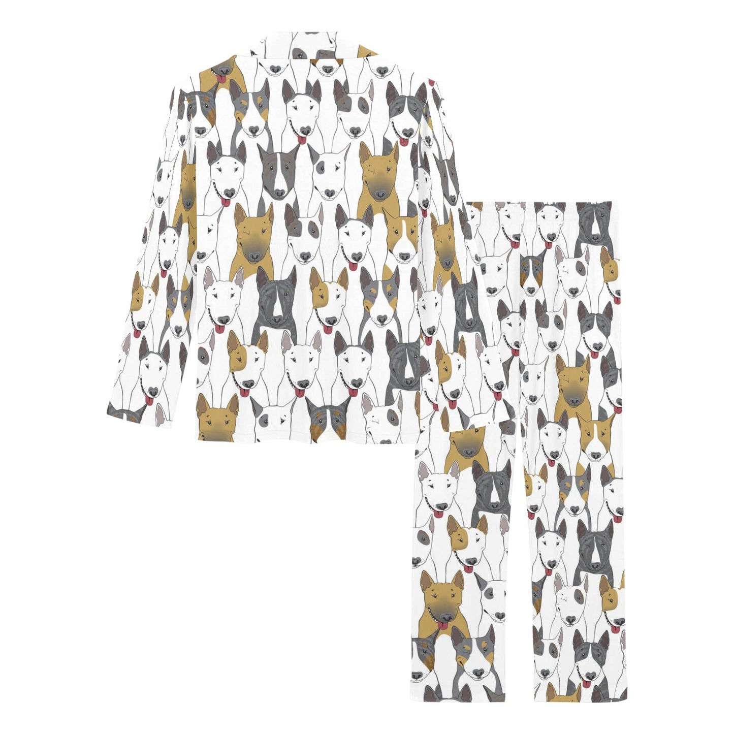 Bull Terriers Pattern Print Design 03 Women's Long Pajama Set