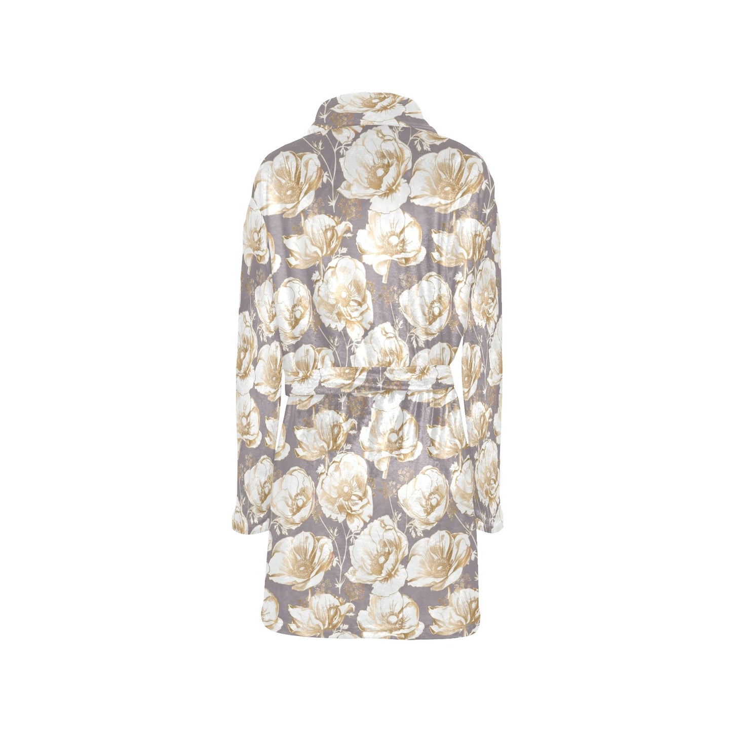 Anemone Pattern Print Design AM05 Women's Fleece Robe