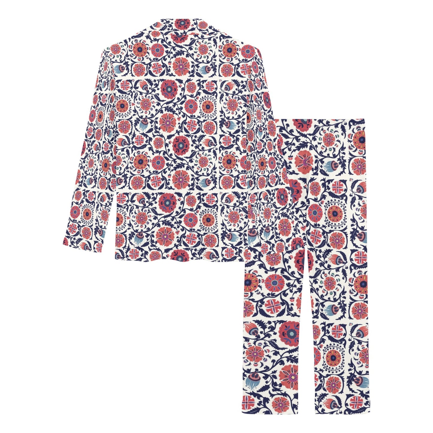 Suzani Print Design LKS304 Women's Long Pajama Set