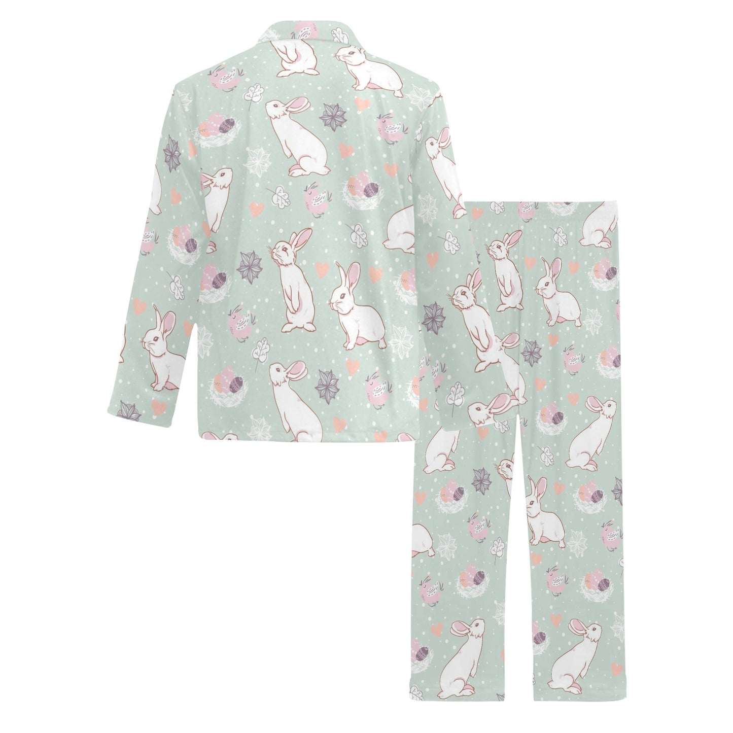 Rabbit Pattern Print Design RB011 Men's Long Pajama Set