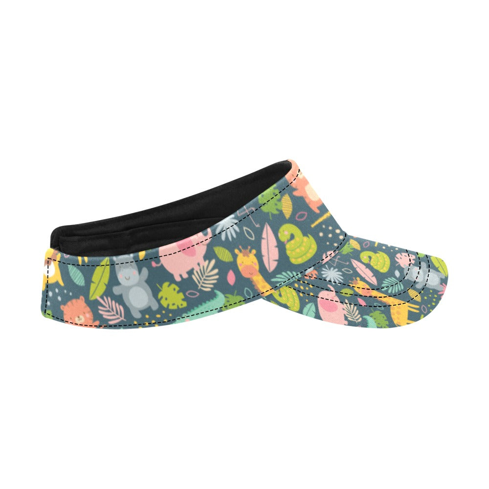 Safari Animal Cartoon Print Design LKS305 Unisex Sun Visor