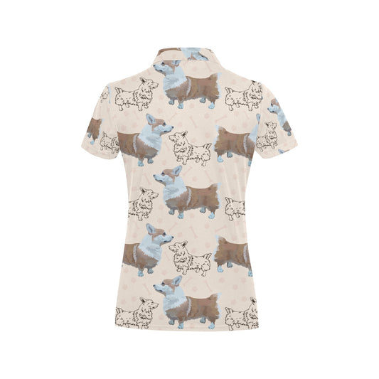 Pembroke Welsh Corgis Pattern Print Design A03 Women's Polo Shirt