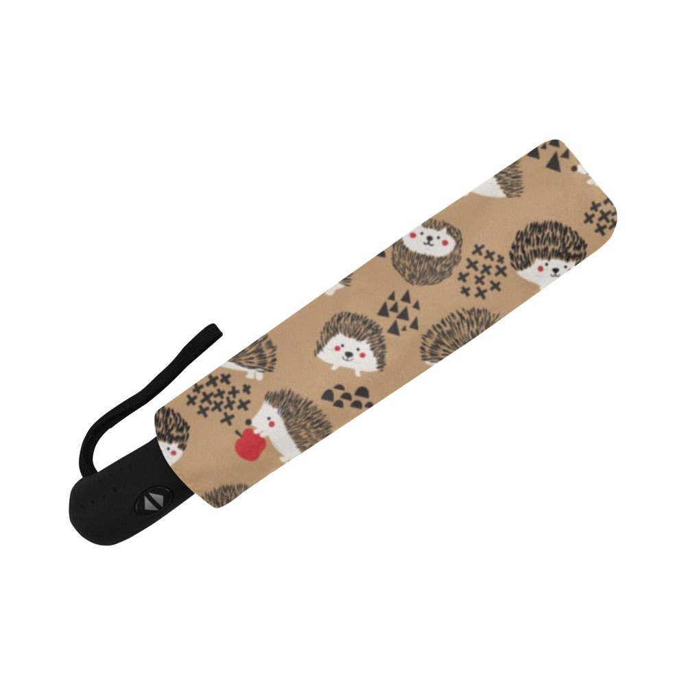 Hedgehog Print Design LKS403 Anti-UV Automatic Umbrella