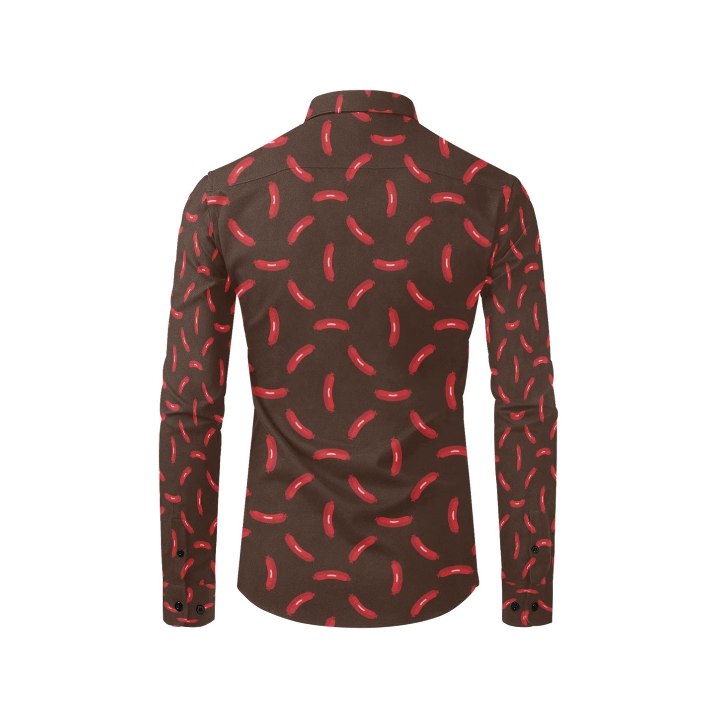 Sausage Print Design LKS302 Men's Long Sleeve Dress Shirt