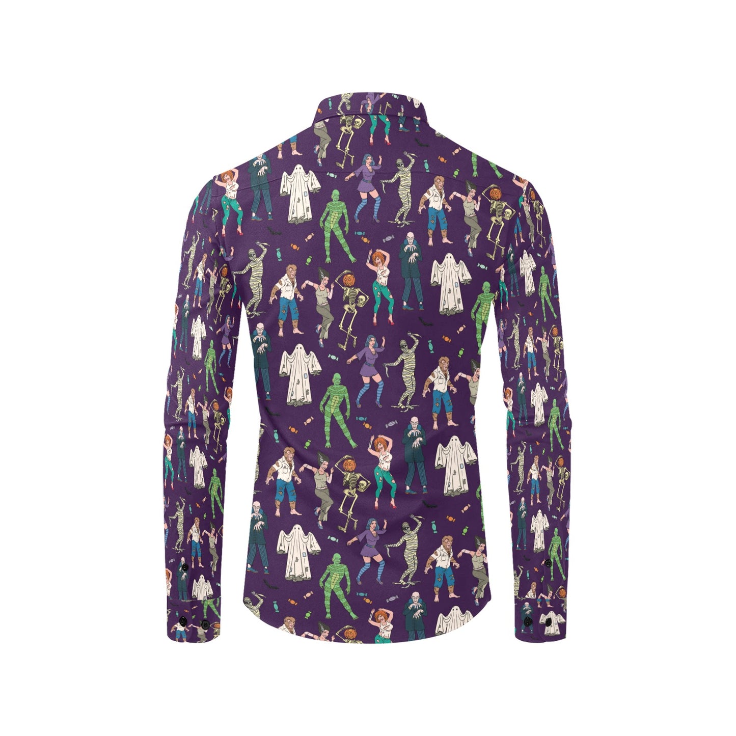 Creepy Zombie Print Design LKS302 Men's Long Sleeve Dress Shirt