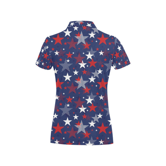 Star Print Design LKS304 Women's Polo Shirt