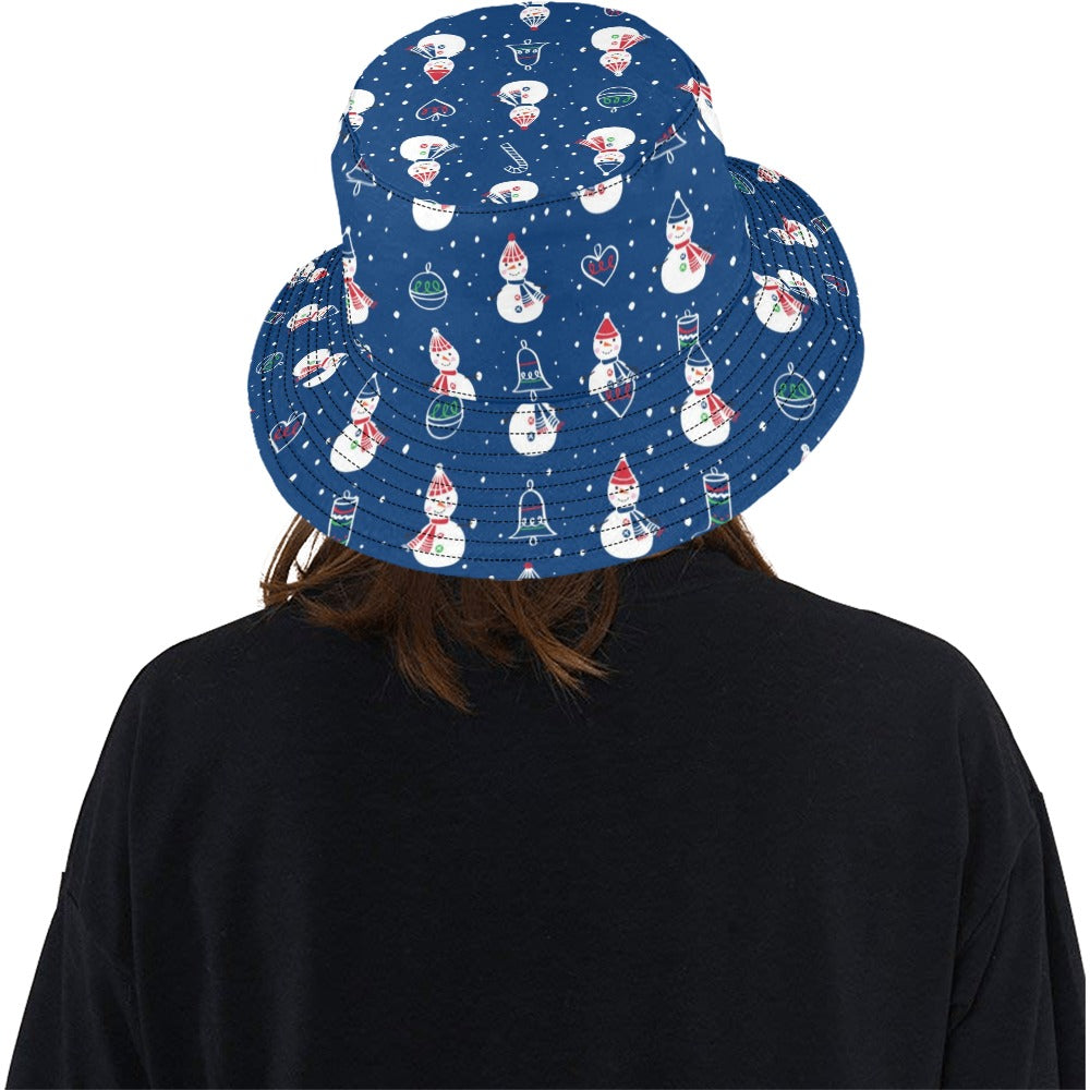 Snowman Print Design LKS306 Unisex Bucket Hat