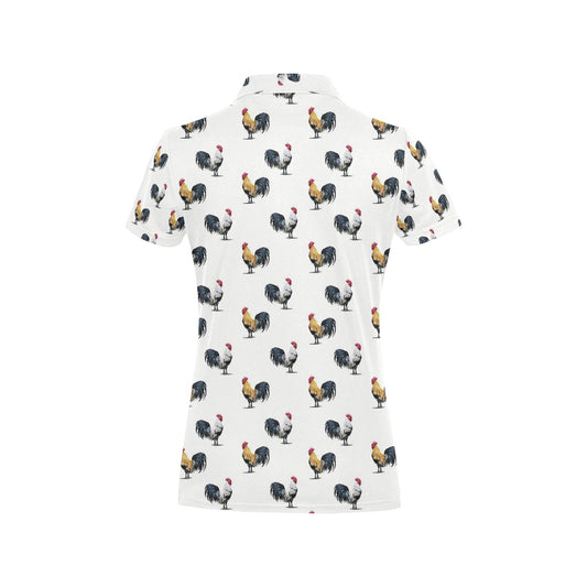 Chicken Pattern Print Design 02 Women's Polo Shirt