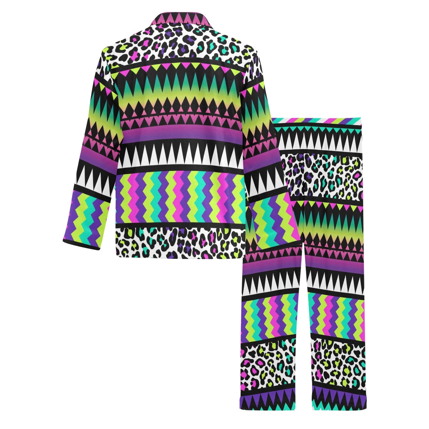 Animal Skin Aztec Rainbow Men's Long Pajama Set
