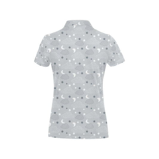 Cloud Pattern Print Design 04 Women's Polo Shirt