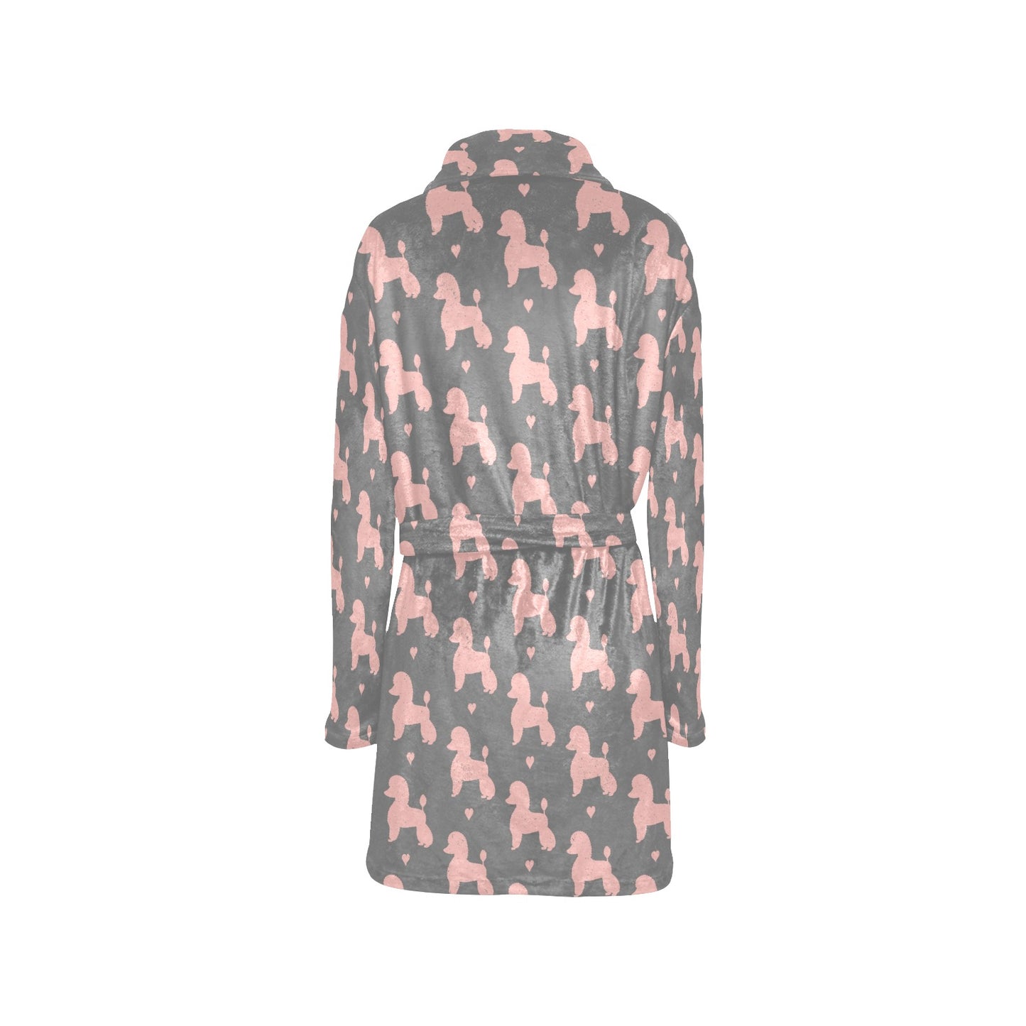 Poodle Pattern Print Design A02 Women's Fleece Robe