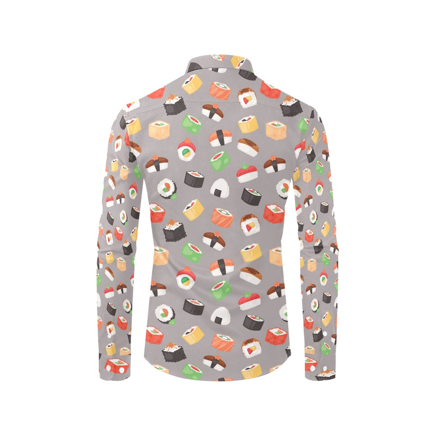 Sushi Print Design LKS307 Men's Long Sleeve Dress Shirt