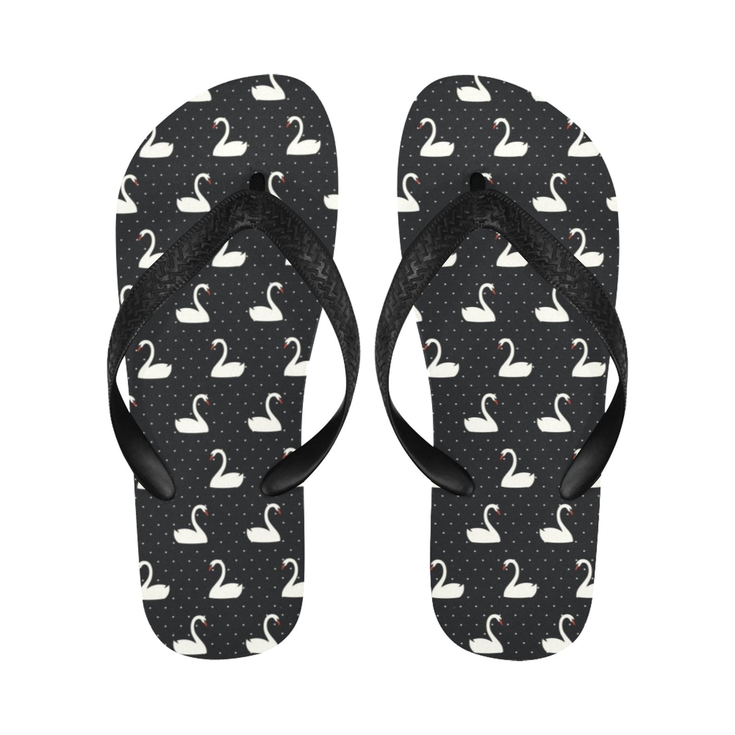 Swan Print Design LKS401 Flip Flops