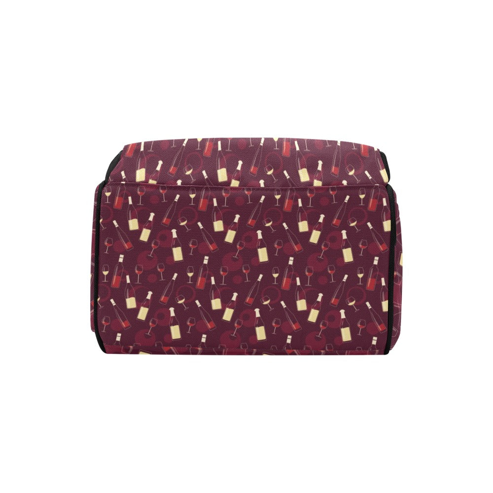 Wine Themed Print Design LKS302 Diaper Bag Backpack