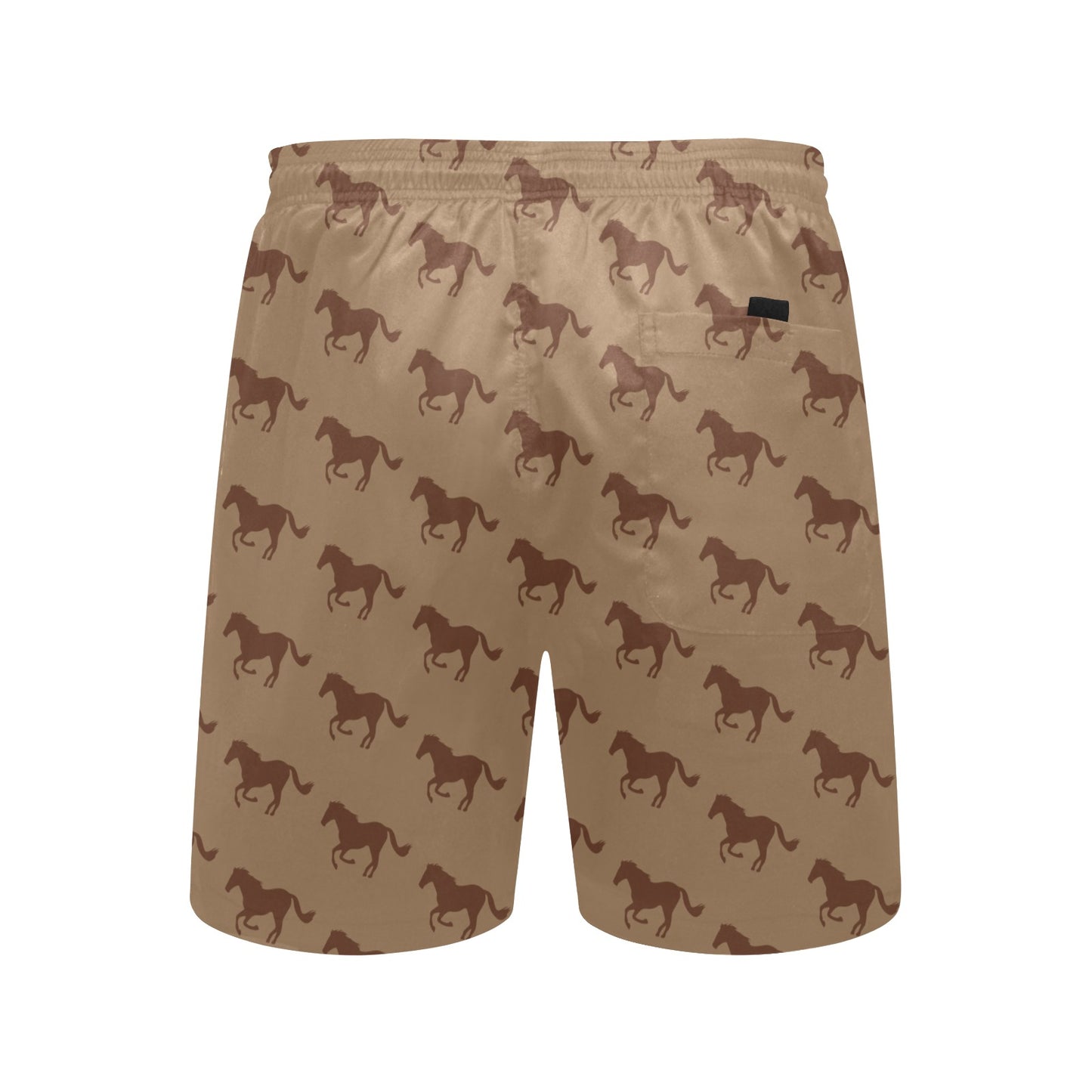 Horse Brown Print Design LKS307 Men's Swim Trunks Beach Shorts