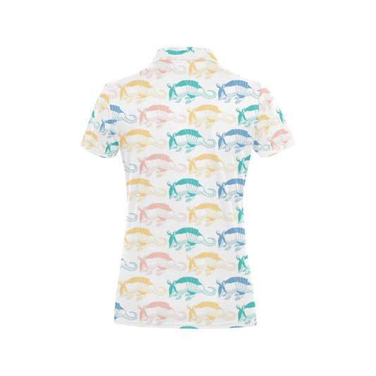 Armadillo Pattern Print Design 05 Women's Polo Shirt
